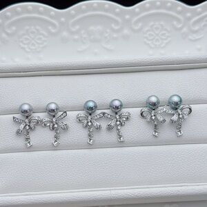 E221 Handmade S925 Akoya Sea Pearl Earrings